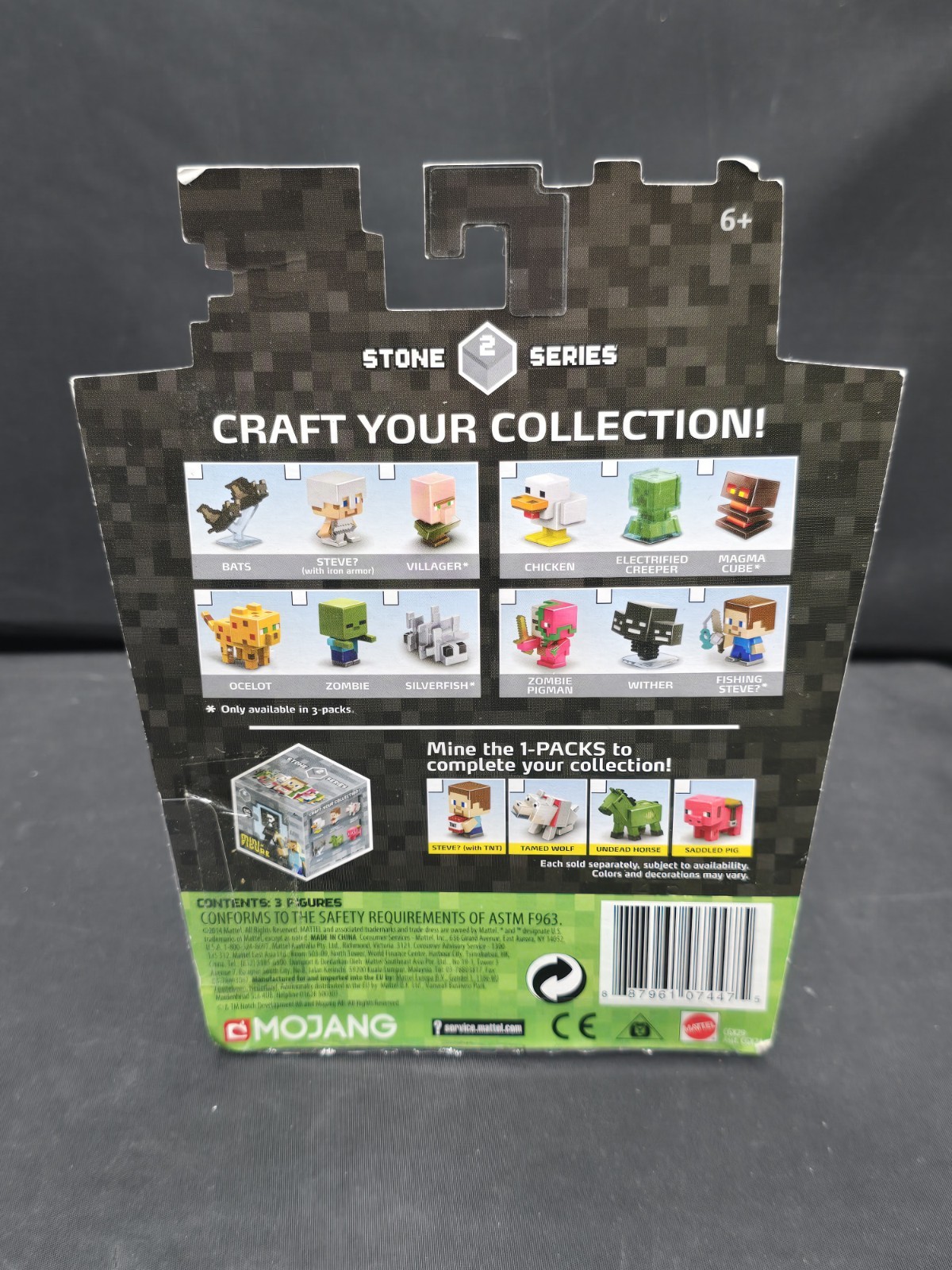 Minecraft Mini Figures Series 2 Stone Set Lot Of 4 Box 3-Pack BRAND NEW SEALED