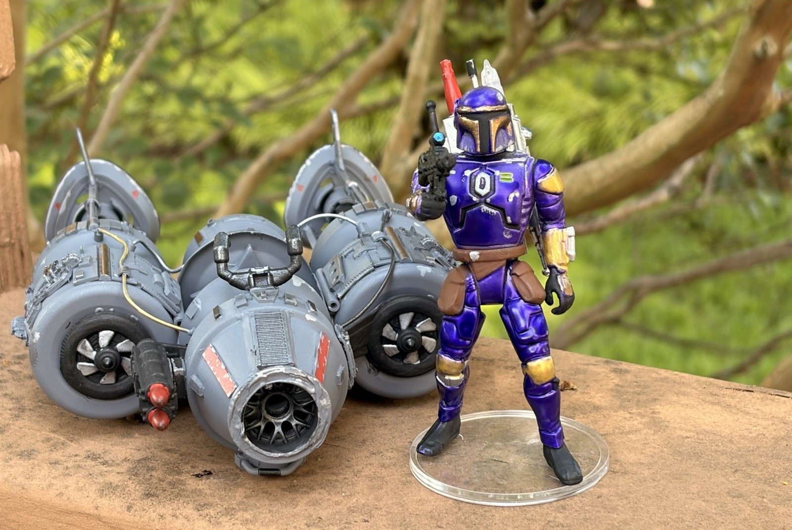 Custom Mandalorian 3.75 Inch With Kenner Style Mini-rig Yy-wing