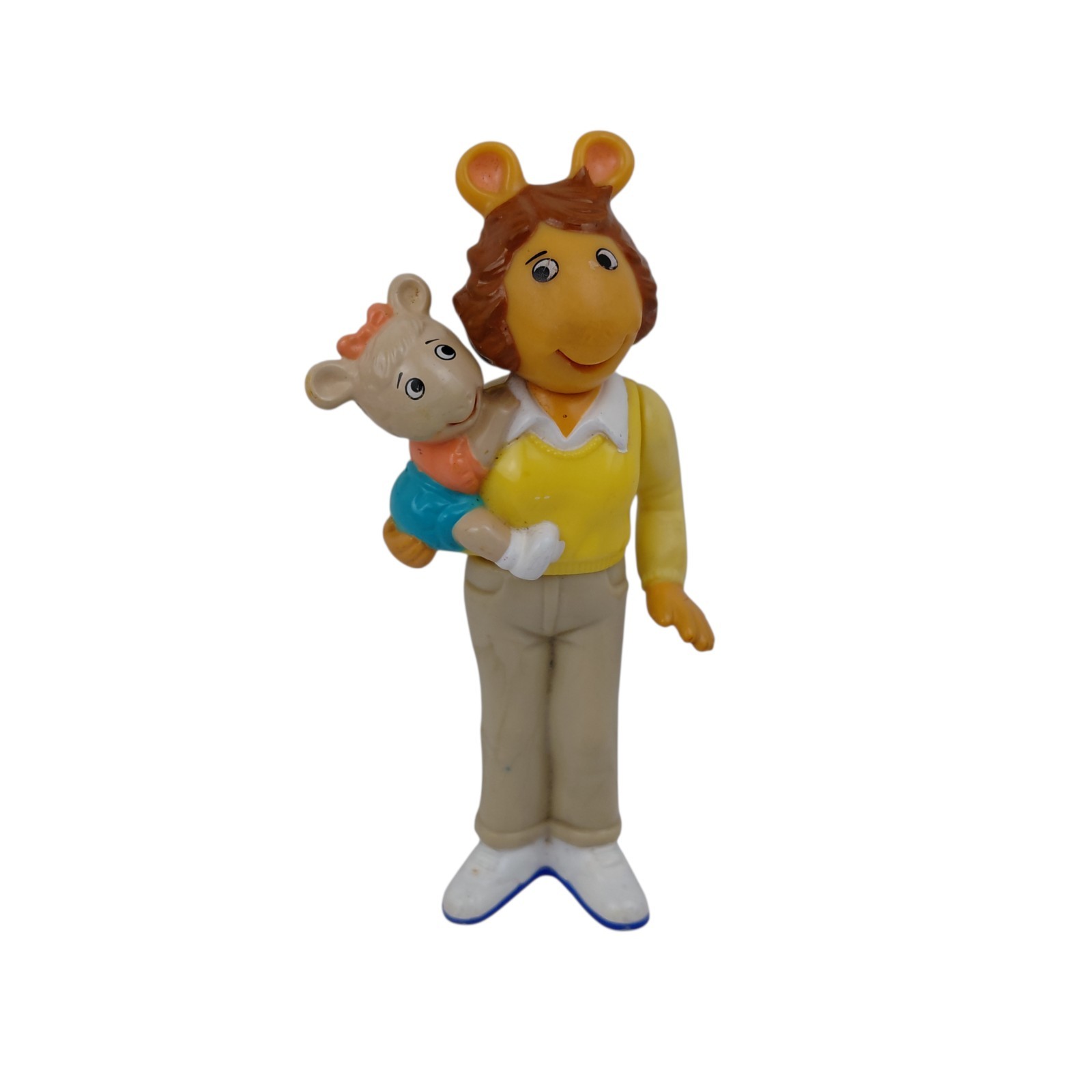 Vintage PBS Kids Arthur Aardvark Mom Holding Kate Action Figure Toy 4.5&Prime; 1996