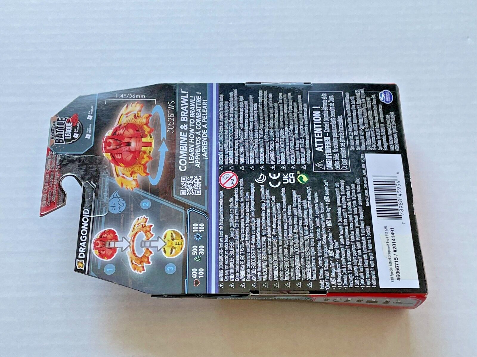Bakugan Red & Yellow Special Attack Dragonoid ActionFigure Spin Master #20141491