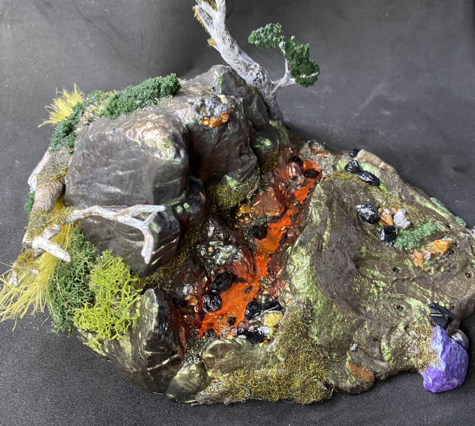 Lava Light Up Action Figure Base Custom Designed 7&Prime;x 10&Prime; Diorama Tabletop Gaming