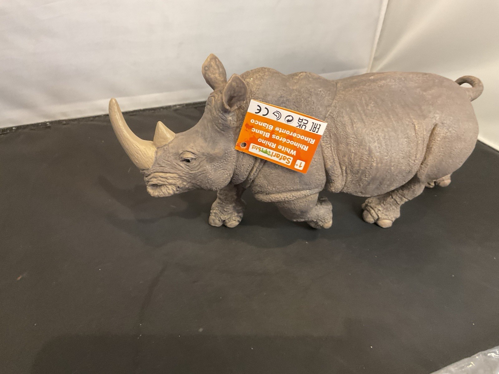 NWT Safari LTD 2007 White Rhino Rhinoceros Play Figure Toy Large 12 In