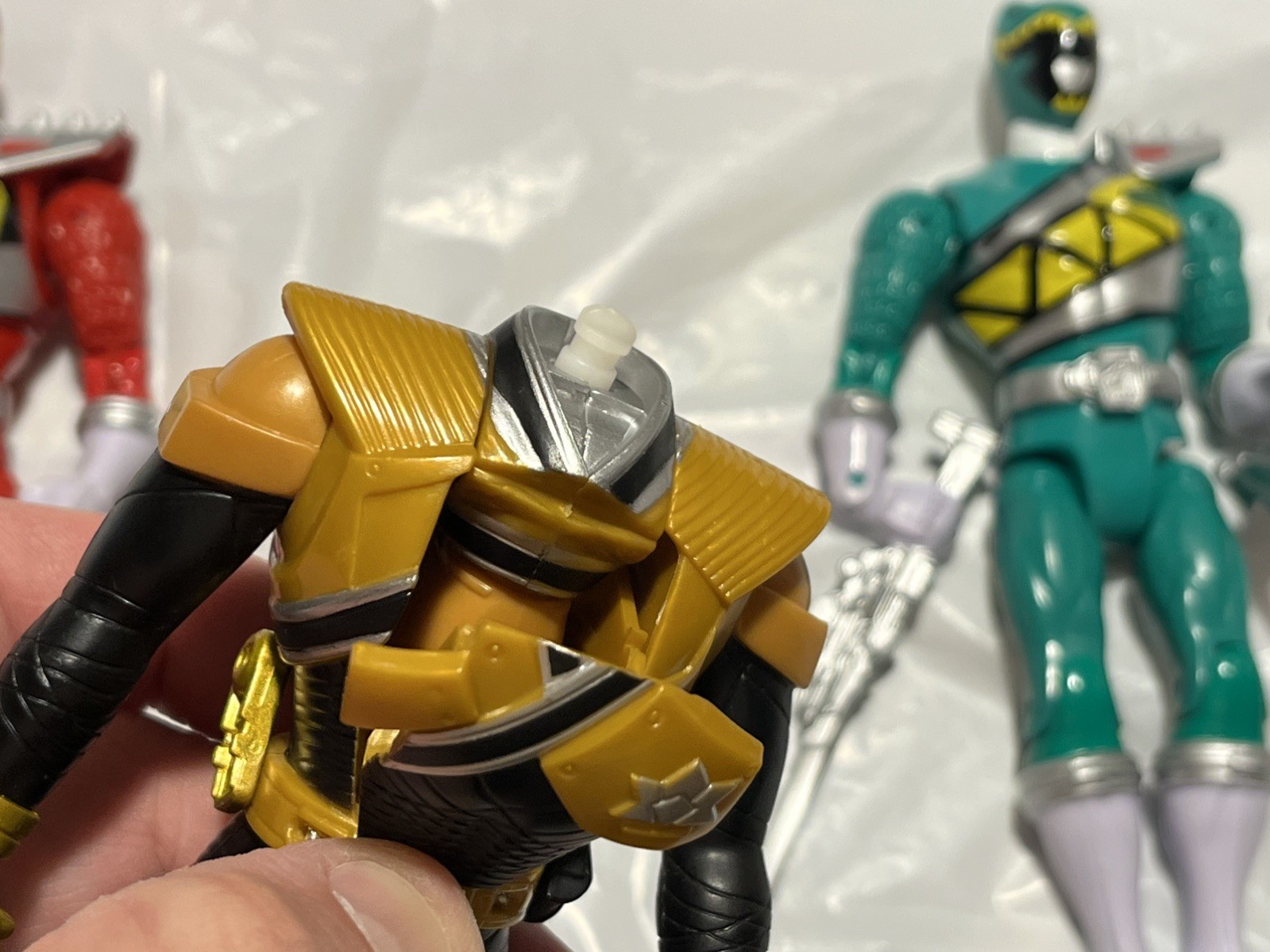 Mighty Morphin Power Rangers Ninja Ranger Lot of 3 RED GOLD GREEN