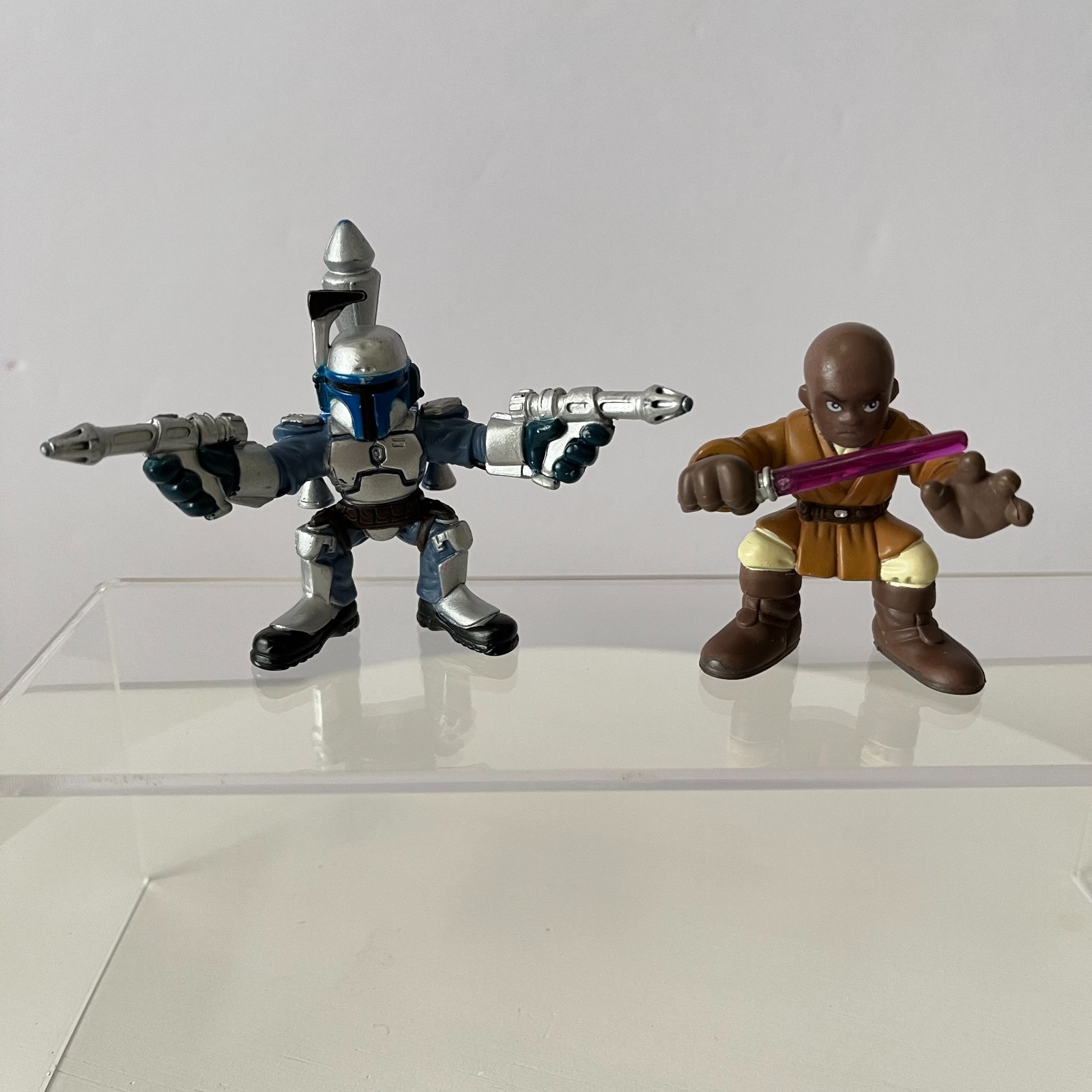 Star Wars Galactic Heroes Figures Jango Fett and Mace Windu Playskool Lot 2