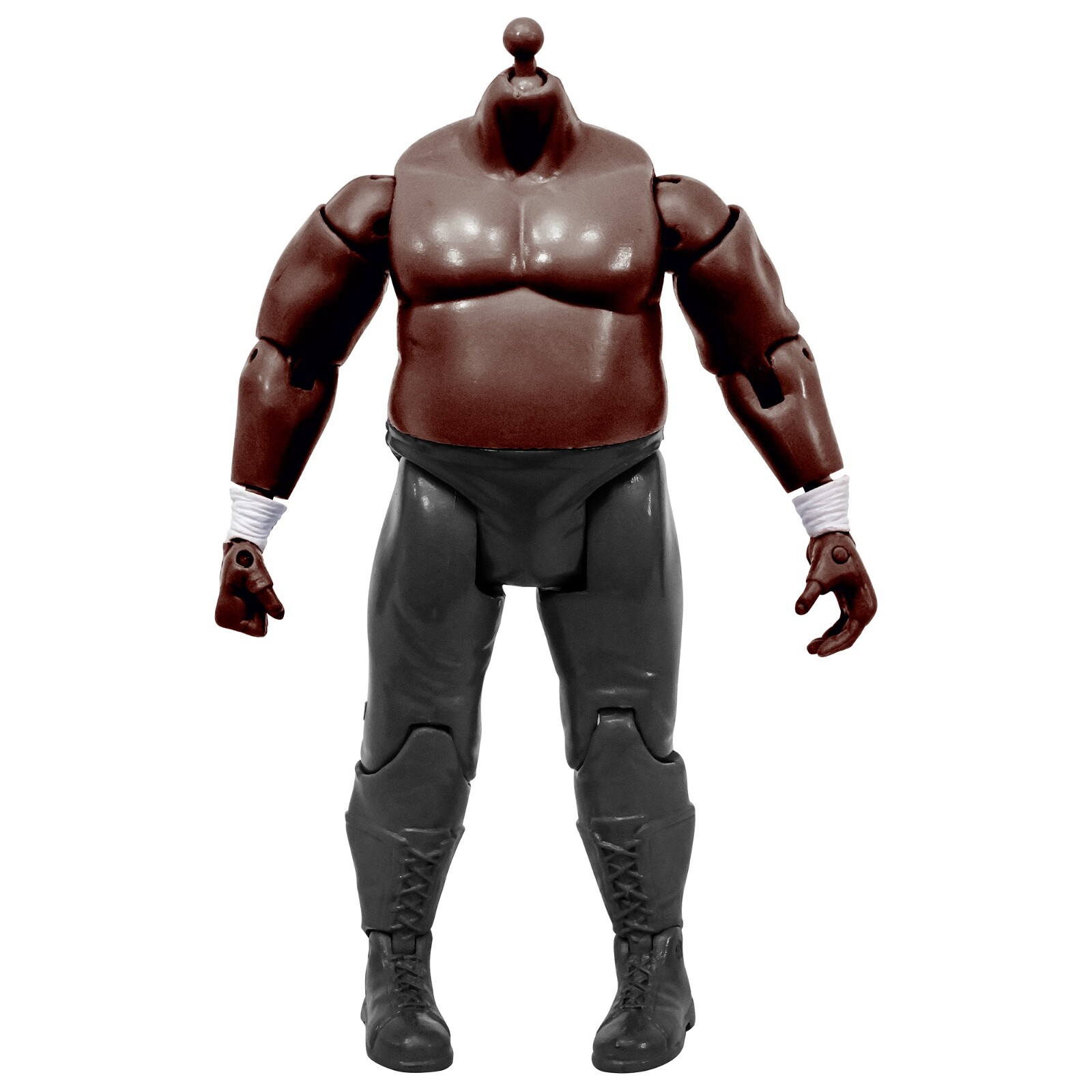 Generic 7 Inch Wrestling Action Figure With Fat Black Body & Black Pants