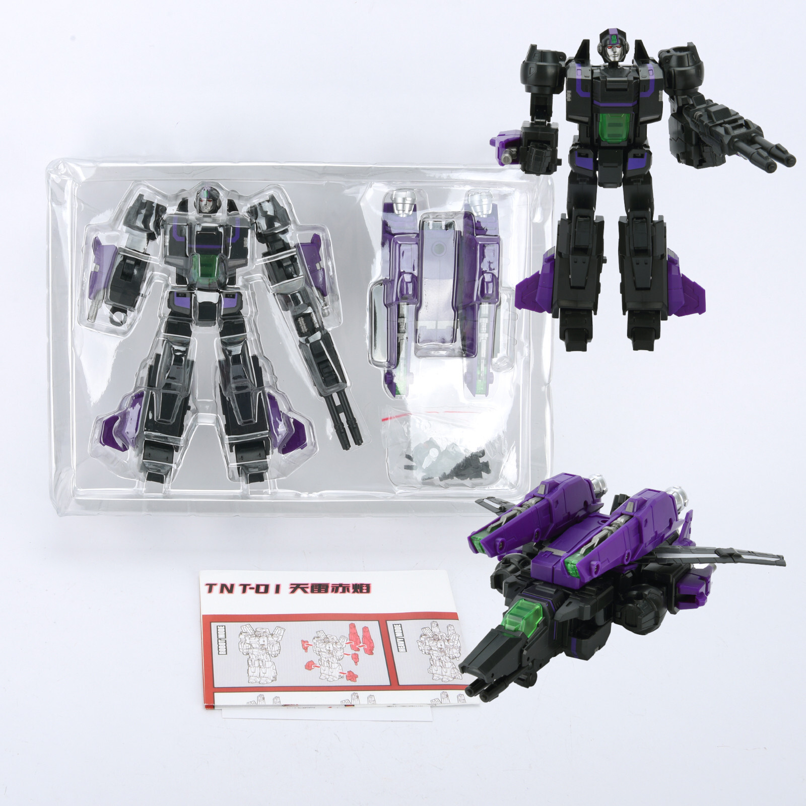 Transformers G1 Decepticon Black Jetfire Skyfire 7&Prime; Transforming Toy Figure BULK