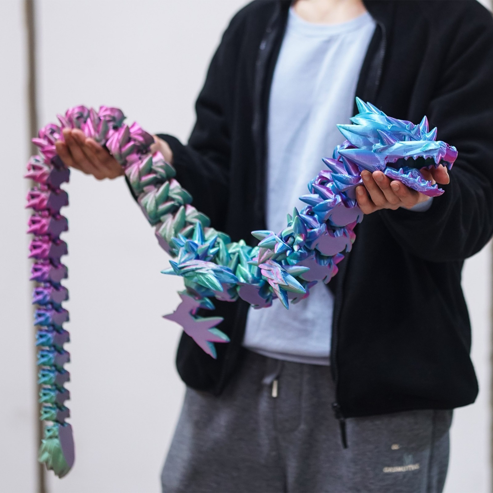 47.5inch 3D Printed Rose Dragon Model,Articulated Animals figure,Toys Home Decor