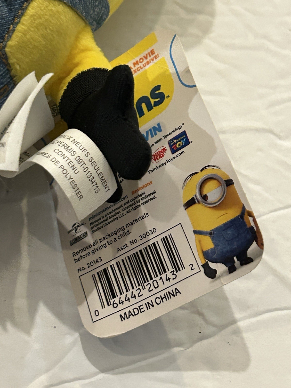 Minions Plush Toy By Thinkway Toys 7&Prime; Despicable Me Universal Studios Kevin NWT