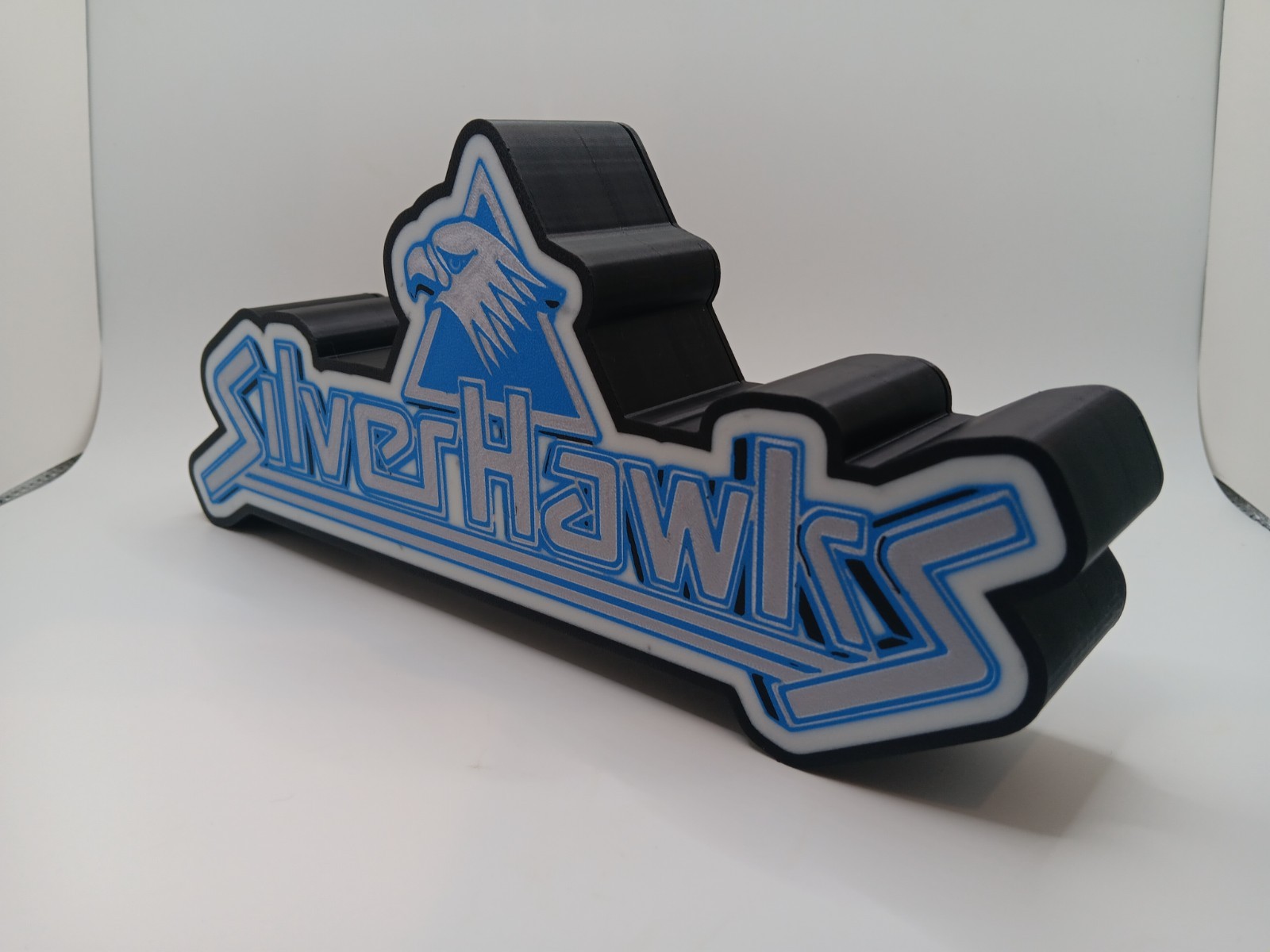 Retro Silverhawks logo lightbox sign light box Silver Hawks collection display
