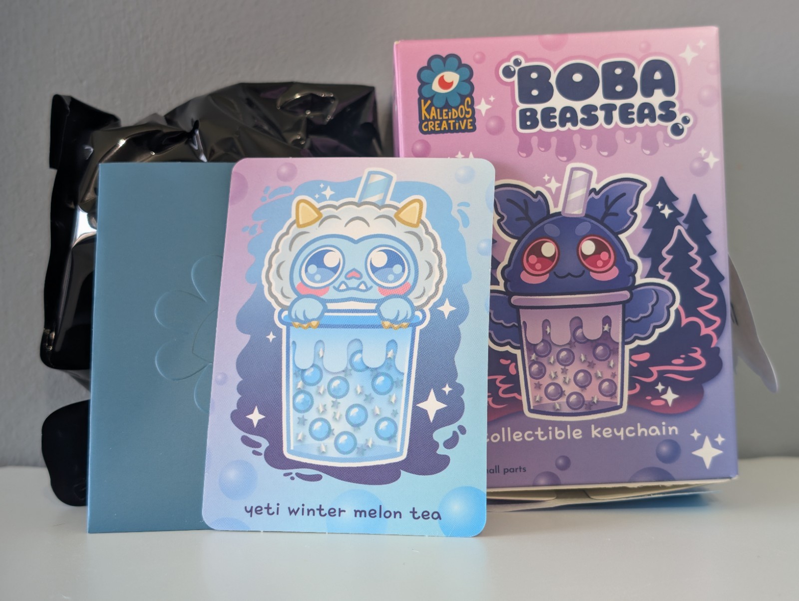 Complete Set 6, Kaleidos Creative Boba Beasteas Liquid Filled W/Glitter OPENED