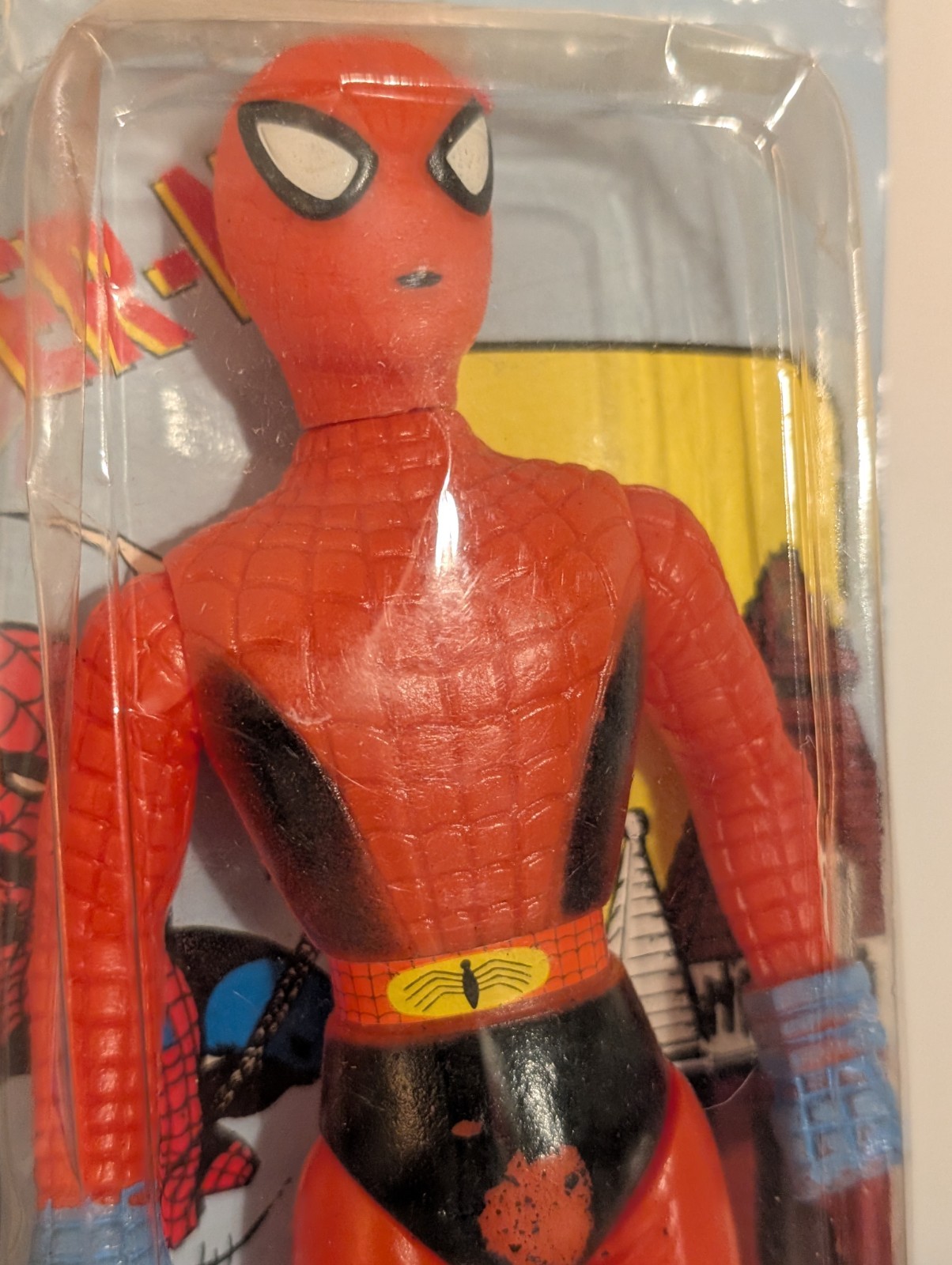 Spider Man Power Man unlicensed bootleg knock off 1980&rsquo;s 1990&rsquo;s Rack Toy