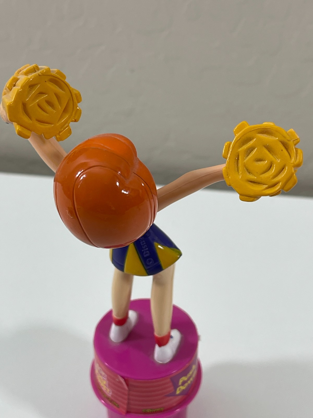 Rare Vintage Y2K 2003 Disney Kim Possible Push Puppet 6&Prime; Toy Figure Cheerleader