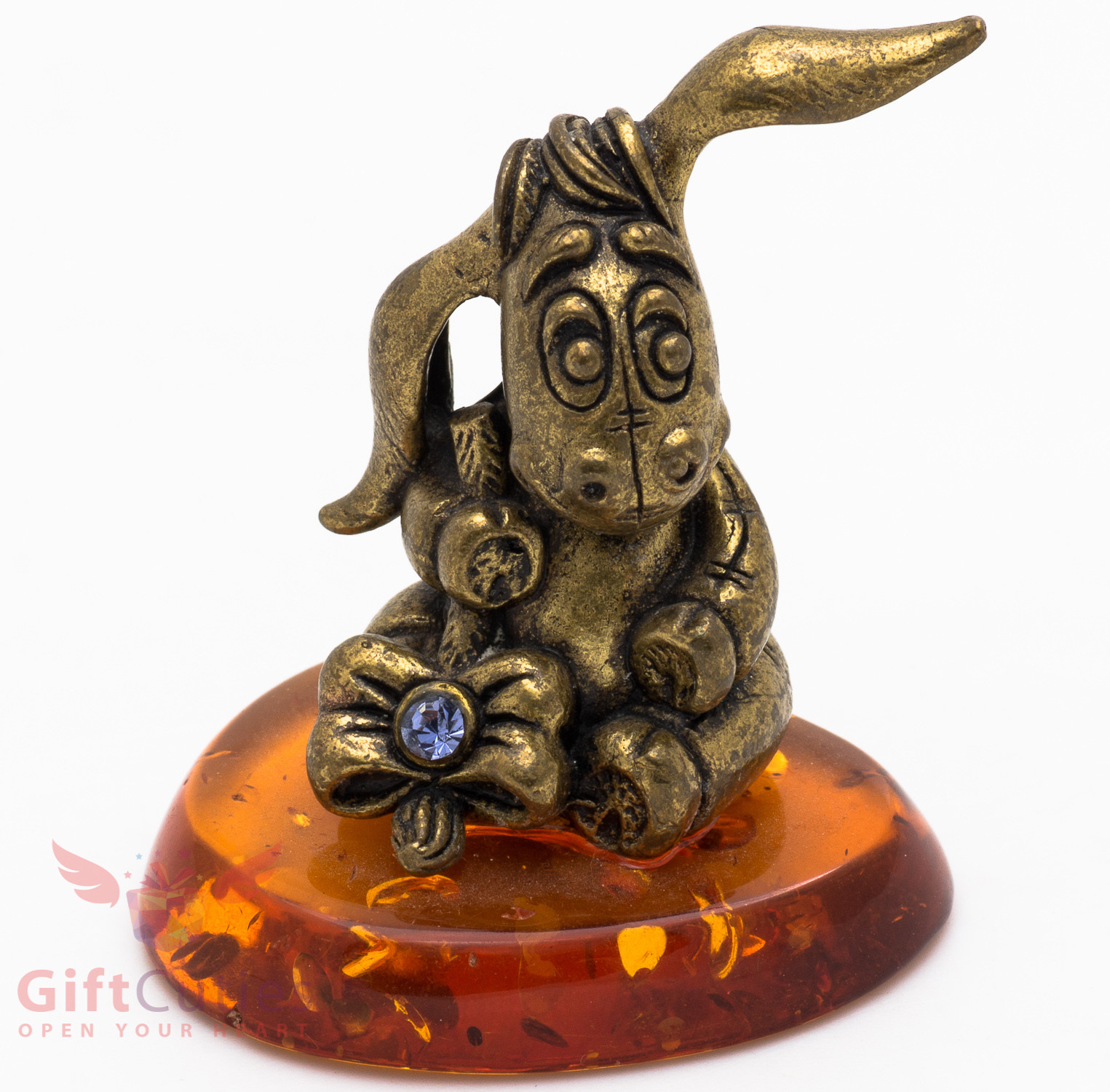Solid Brass Amber Figurine Winnie the Pooh Eeyore Donkey Ослик Иа IronWork
