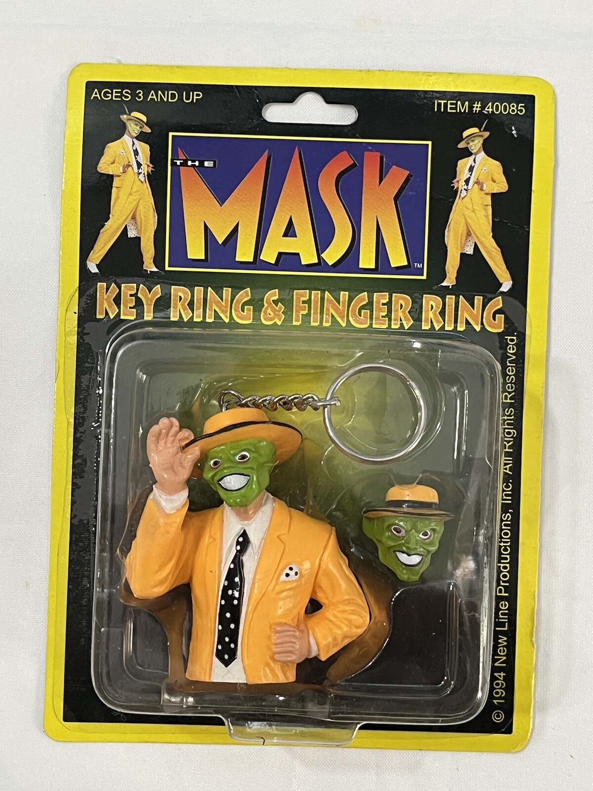 Vintage Kenner THE MASK 1996 Key Finger Ring Carded Set Moc