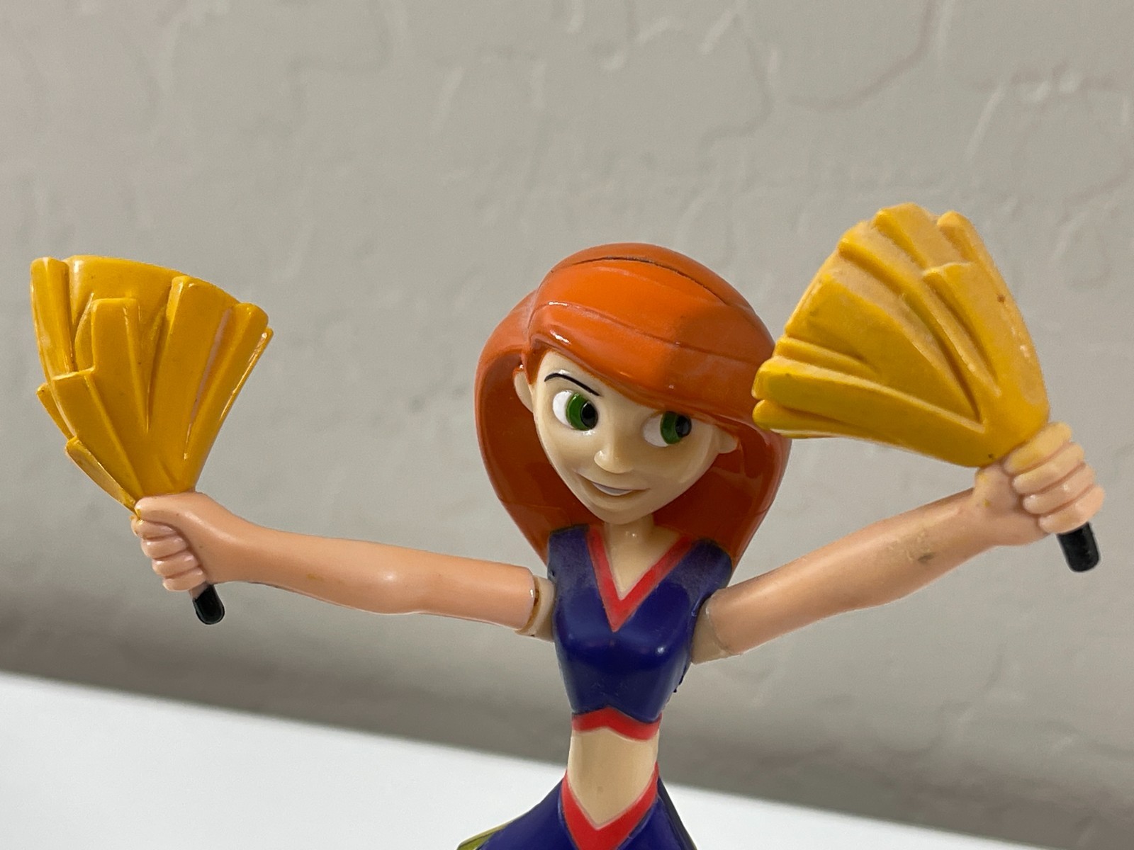 Rare Vintage Y2K 2003 Disney Kim Possible Push Puppet 6&Prime; Toy Figure Cheerleader
