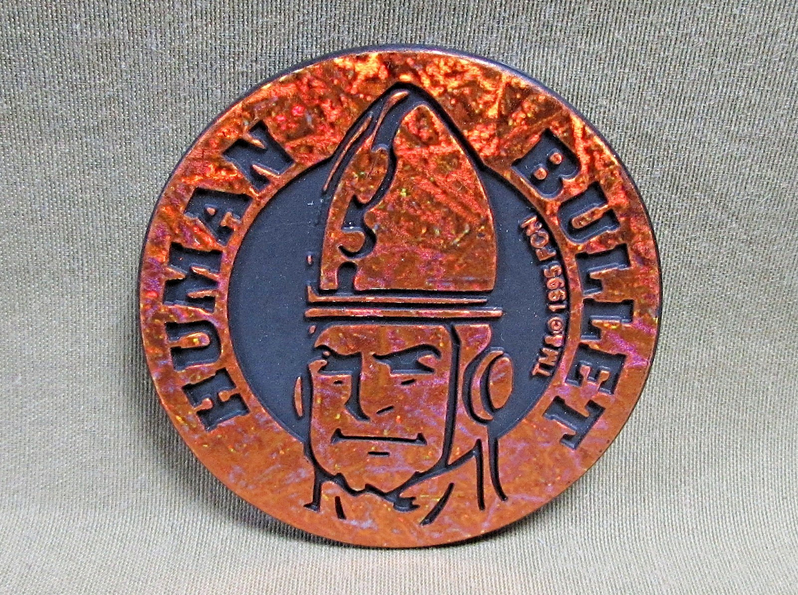 COPPER HUMAN BULLET KINI SLAMMER 1995 The Tick Plastic Pog Milkcap Fox Network