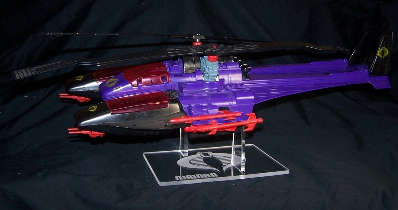 Acrylic display stand for vintage GI Joe Cobra Mamba