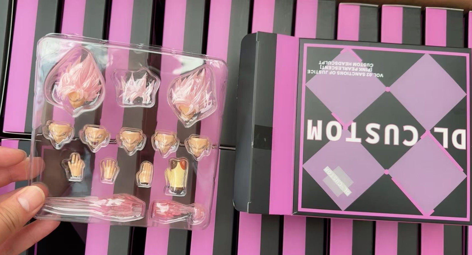DL-CUSTOM 1/12 SHF Goku Black Zamasu Transparent Pearlescent Pink Head Sculpt @@