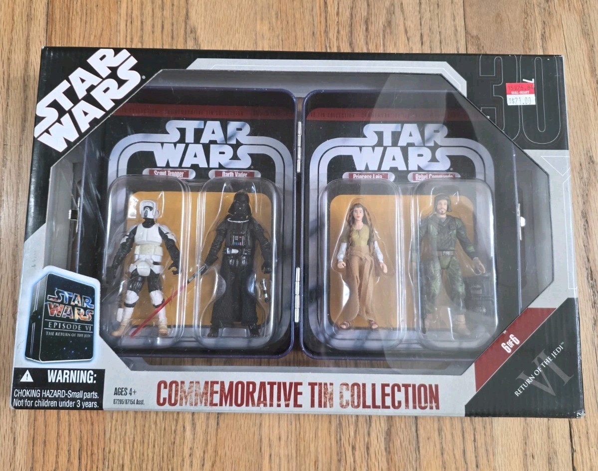 New 2006 Hasbro Star Wars 30th ROTJ Commemorative Tin Collection 3.75&Prime; Figures