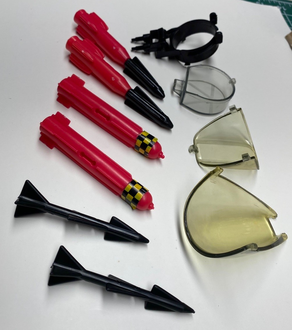 GI Joe 1988 Tiger Force Tiger Rat Canopy Glass Missile Part Lot Original Vintage
