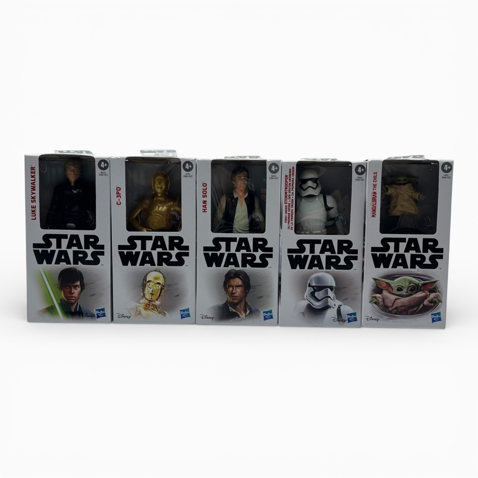 Star Wars Lot of 5 The Child, Han Solo, C-3PO, Luke, Stormtrooper NEW 6”
