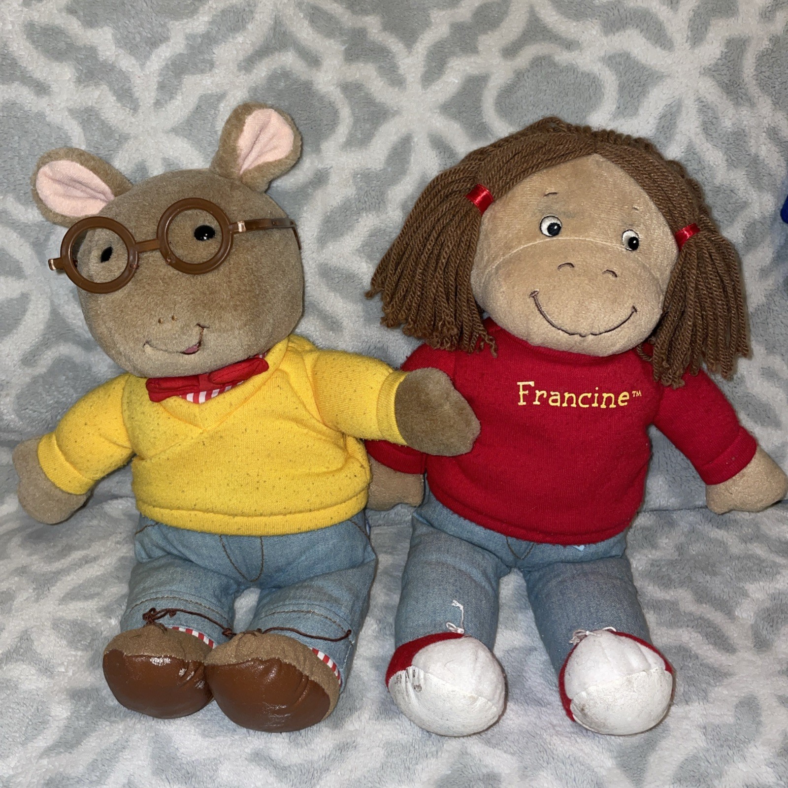 Vintage Playskool Arthur And Francine Plush Dolls Toy PBS Marc Brown 1996 Tags