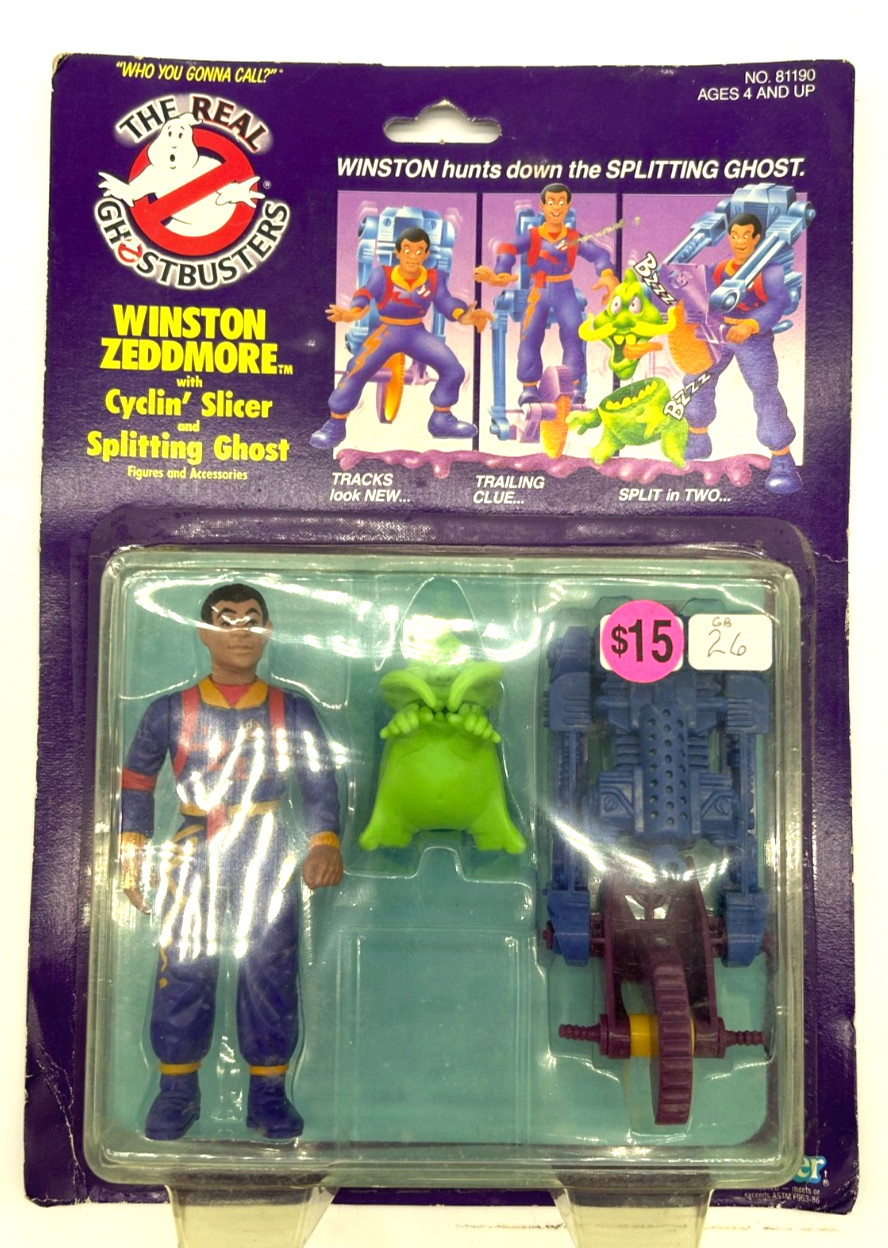 Kenner Real Ghostbusters Winston Zeddmore Cyclin Slicer Splitting Ghost