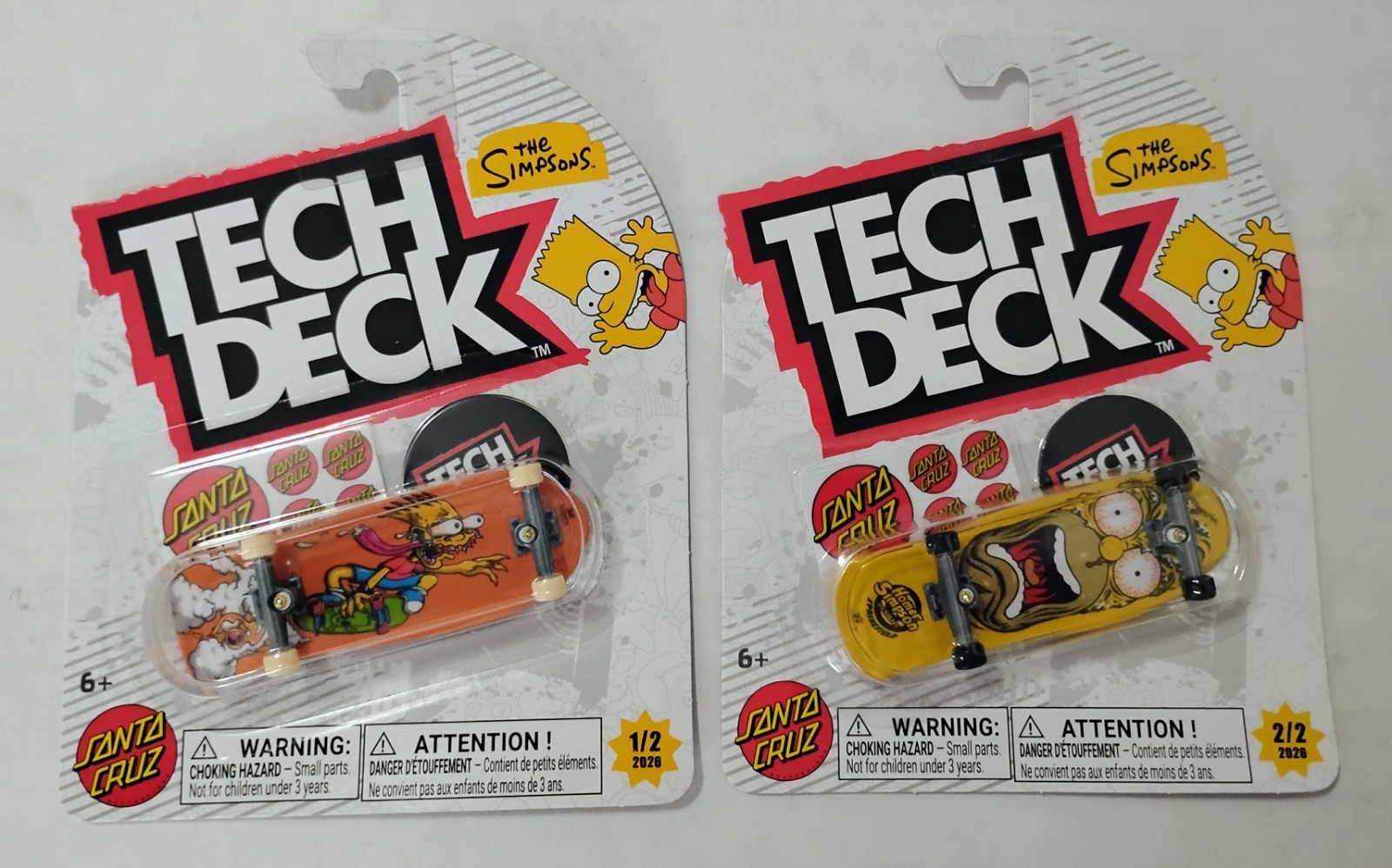 Tech Deck SANTA CRUZ X The Simpsons Homer & Bart 2026 Complete Set (2) – RARE!!!