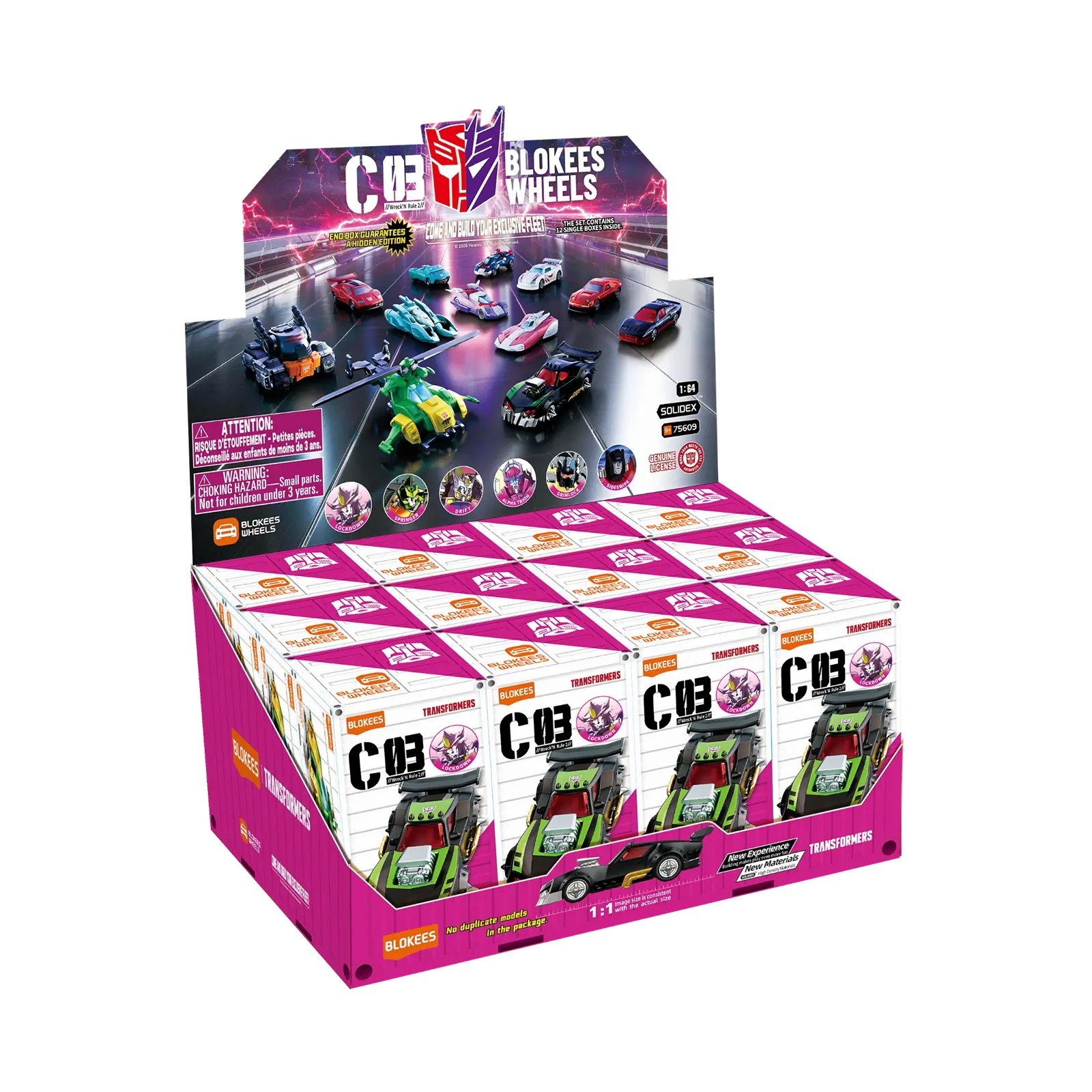 Blokees Wheels Transformers C03 Wreck&rsquo;N Rule 2 Sealed PDQ of 12 IN STOCK USA
