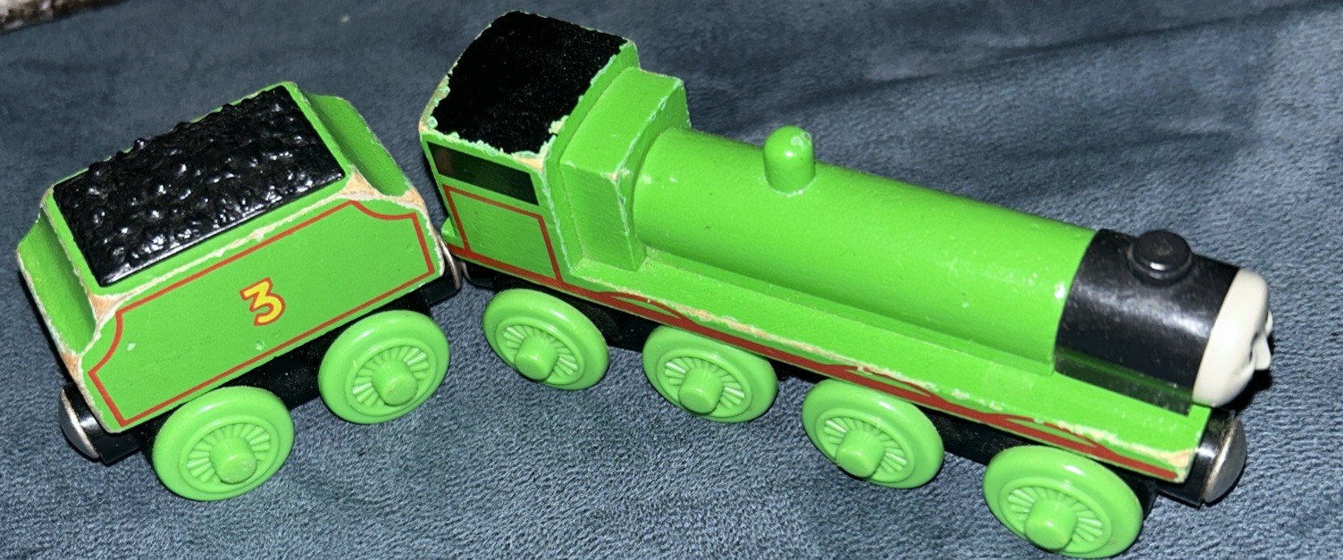 Vintage Thomas Wooden Railway Henry the Green Engine with Tender
