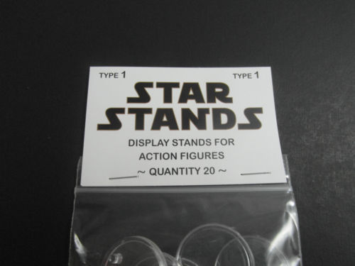STAR WARS ACTION FIGURE DISPLAY STAND FOR VINTAGE FIGURES CLEAR X 20 T1c