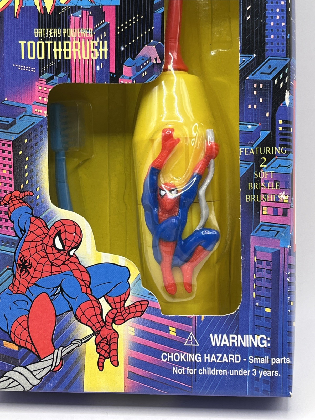 Spider-Man 1995 Battery Powered Toothbrush Marvel Comics Janex NIB
