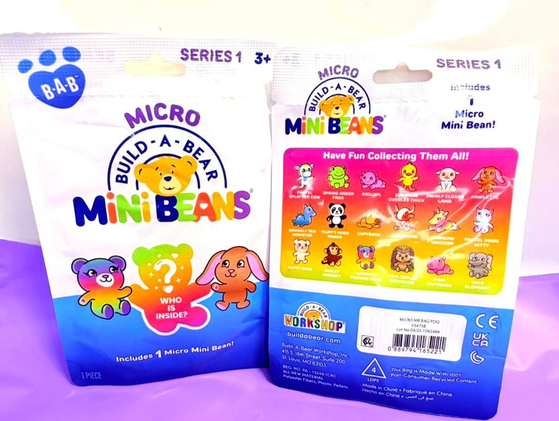 Build A Bear Collectable *MICRO MINI BEANS MYSTERY PLUSH** You Choose NWT