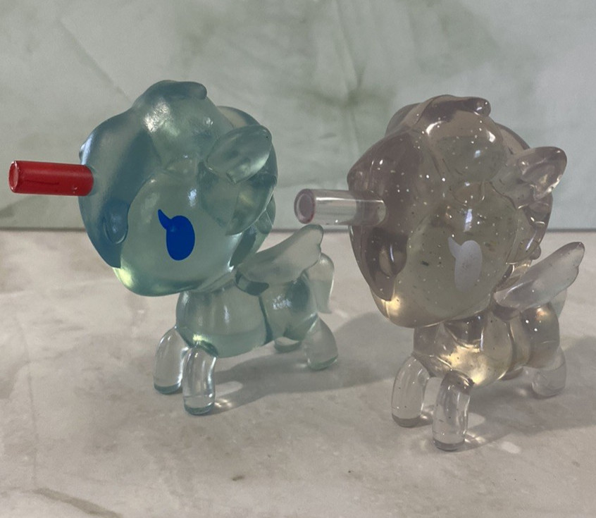 Tokidoki Unicorno Lite Shimmer Glitter Figure Clear Sparkle Cake Topper Toy 3&Prime;