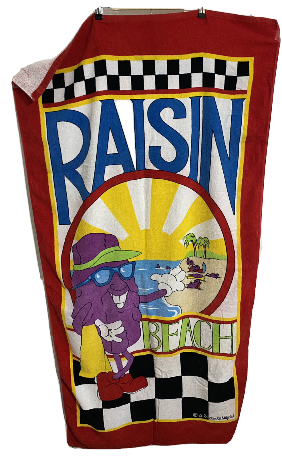 Vintage California Raisin Beach Towel Bath Beach Towel 66 in x 34 in A La Carte