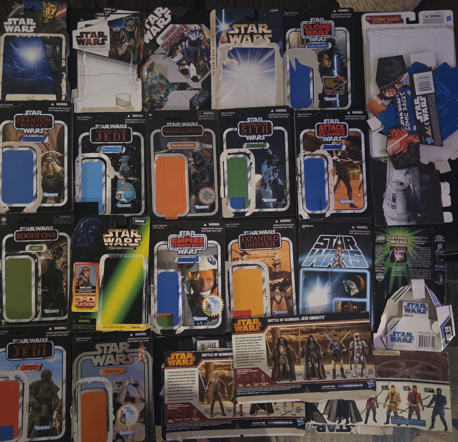 HUGE MODERN STAR WARS (160+ PC) FIGURE CARDBACKS LOT – VINTAGE COLLECTION & MORE