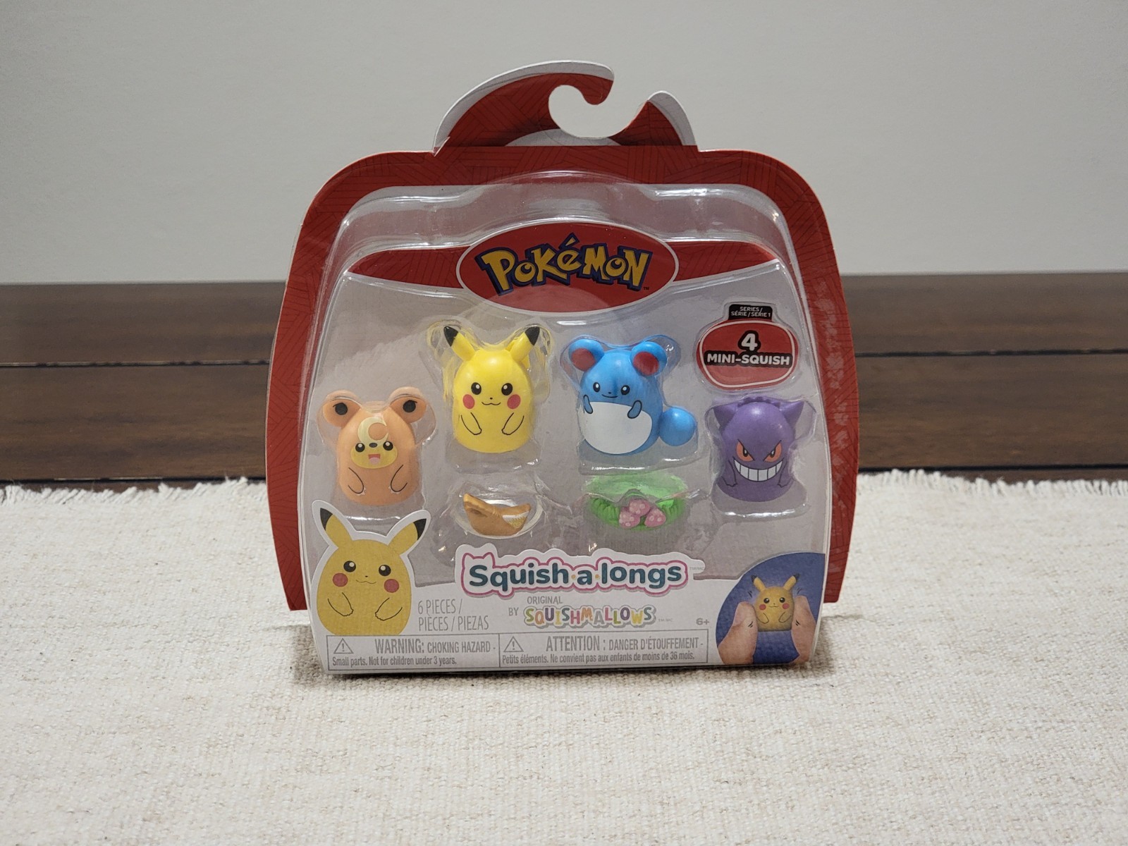 Pokémon SQUISH-A-LONGS 4 Pack Official NINTENDO Collectibles New Pickachu Gengar