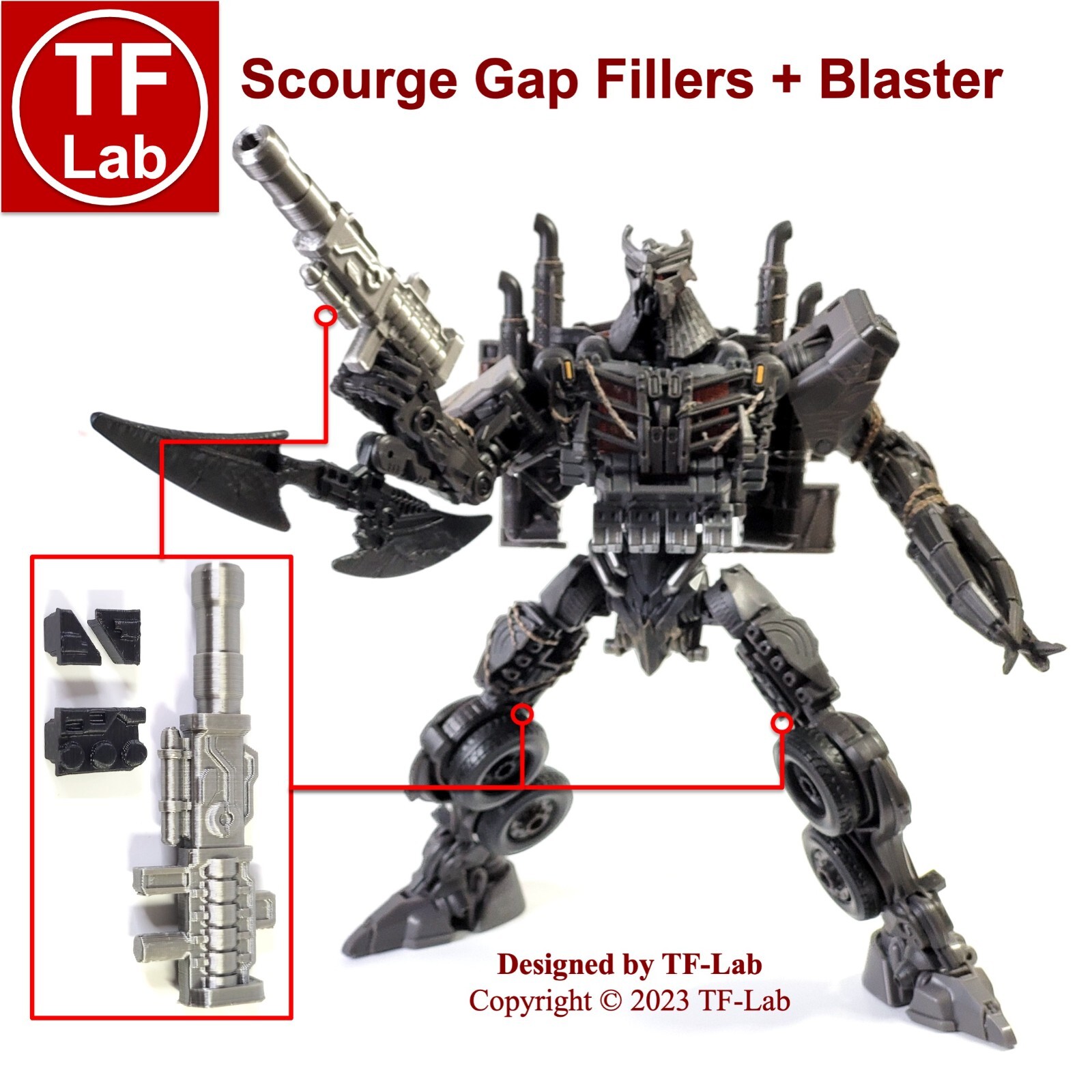 Gap Fillers Upgrade Kit for Transformers Studio Series 03 Gamer Optimus Prime