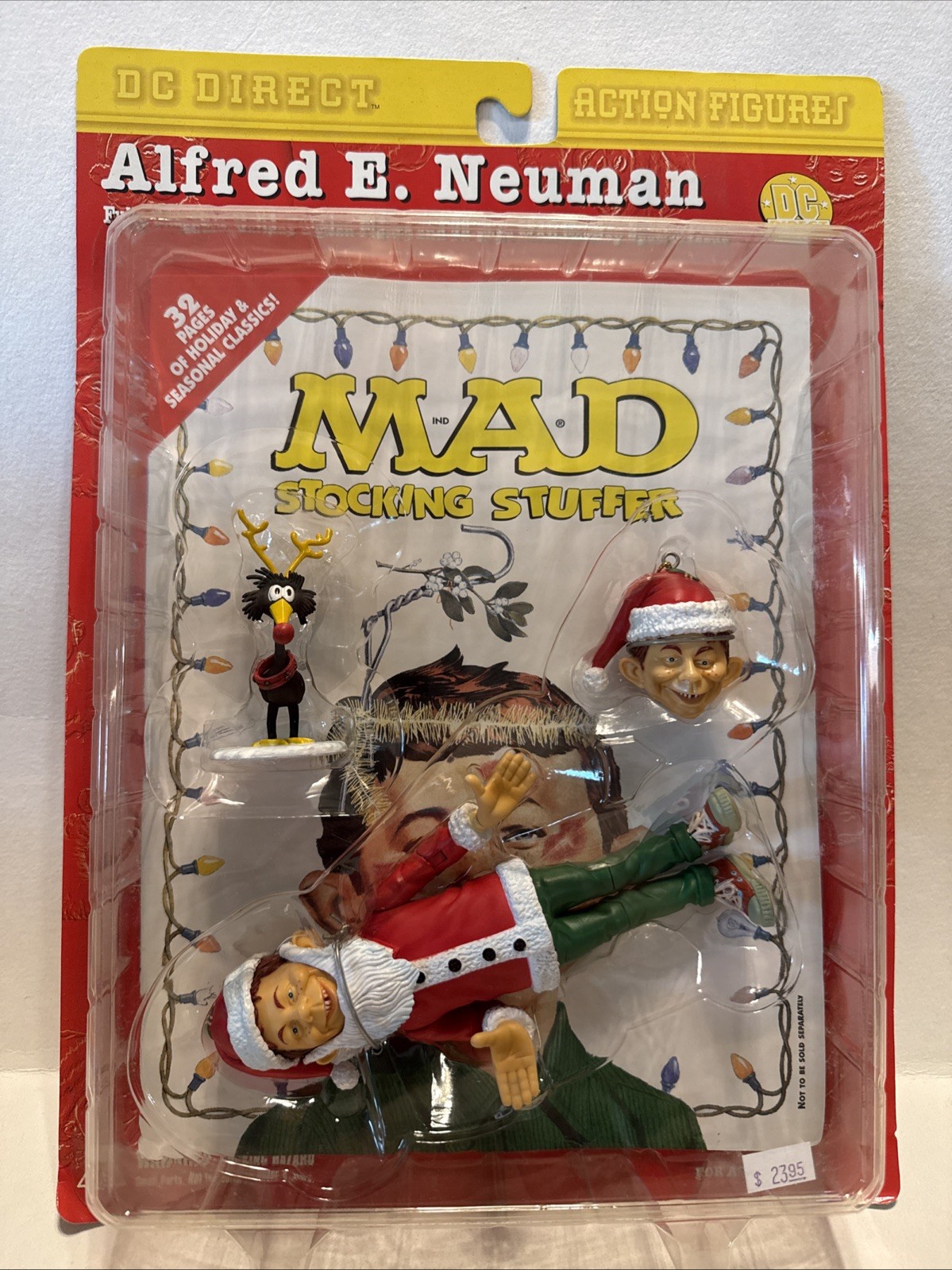 Mad Magazine ALFRED E NEUMAN Christmas Ornament Action Figure DC Toys Sealed!