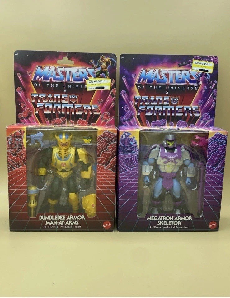 Mattel Masters of the Universe X Transformers BUMBLEBEE & MEGATRON Figures NIB