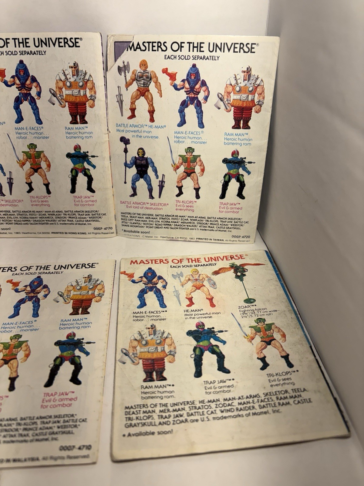 Vintage Action Figure Mini Comic Book Lot Of 6 MOTU Masters of the Universe