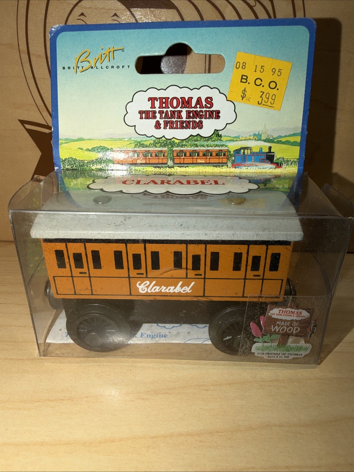 CLARABEL COACH ! THOMAS FRIENDS TRAIN WOODEN 1994 Learning Curve NEW OPEN BOX