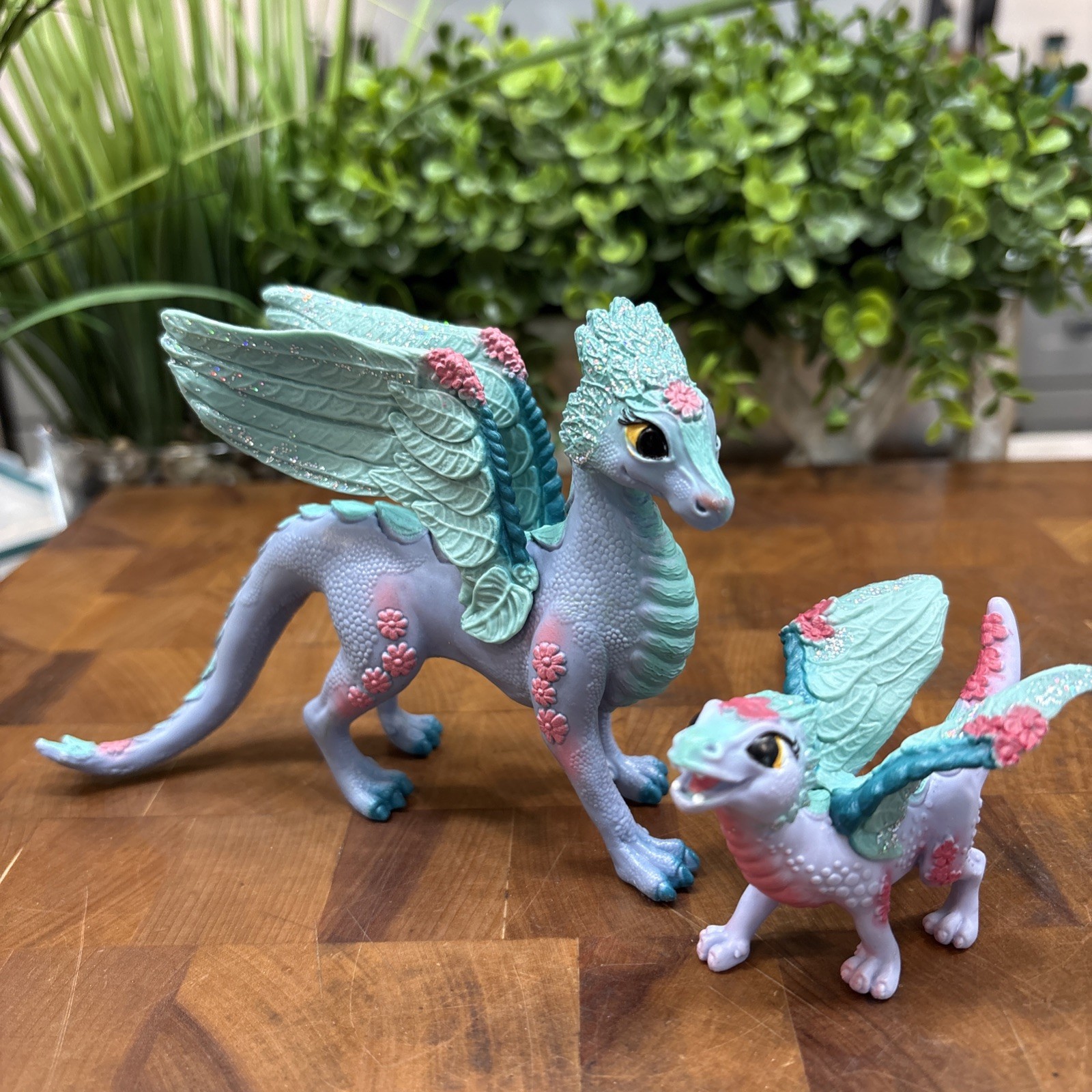 Schleich Bayala – 2 PC Flower Dragon and Baby Toy Set for Girls and Boys – Durab