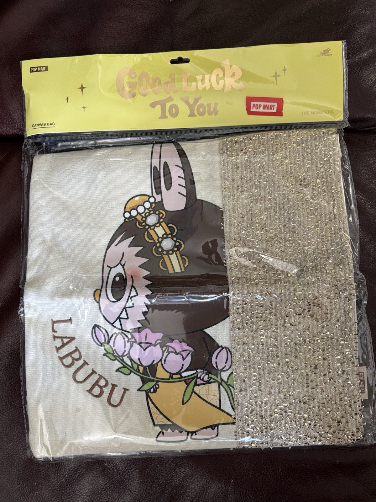 (Authentic) Pop Mart Labubu Good Luck To You Canvas Bag Thailand Exclusive New