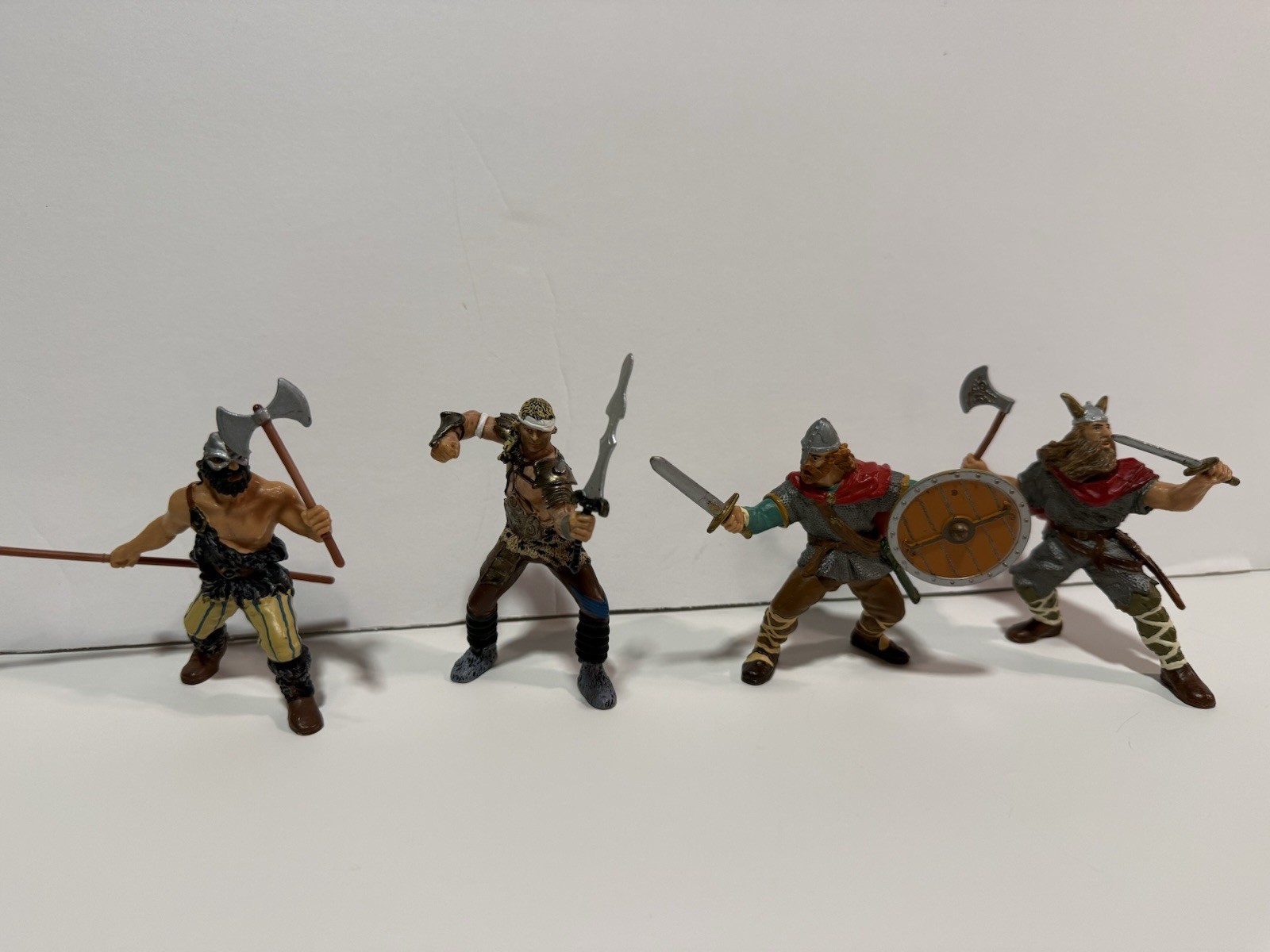Lot of 4 Papo Figures from Early 2000&rsquo;s With Weapons Conan, Red Viking