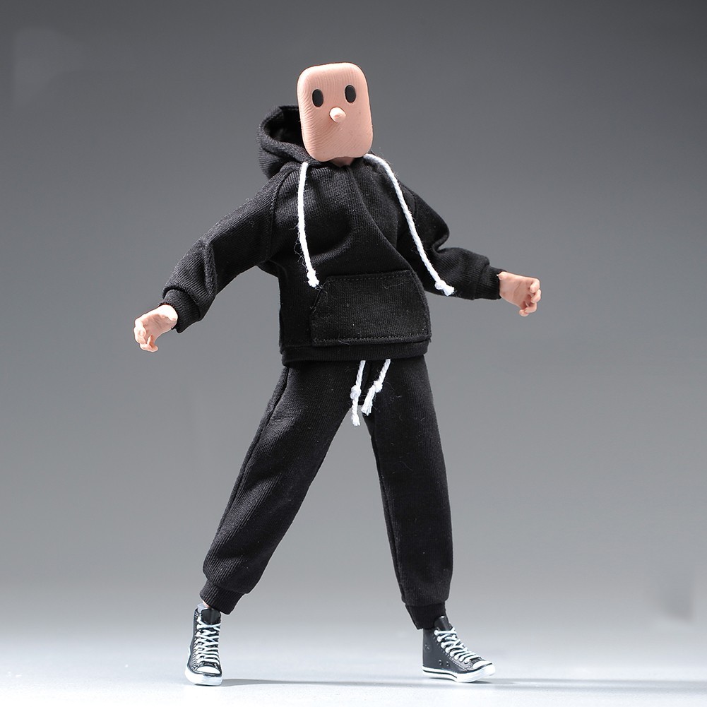 USA 1/12 Black Hoodie Pants Trousers Clothes For 6&Prime; Male TBL Action Figure Body