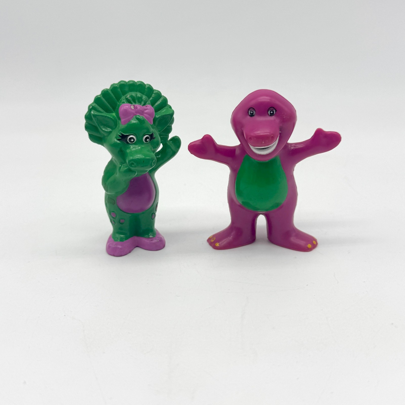 Barney & Baby Bop Toy FIgure 2.5&Prime; 1993 Lyons Group 90s Retro Dinosaur