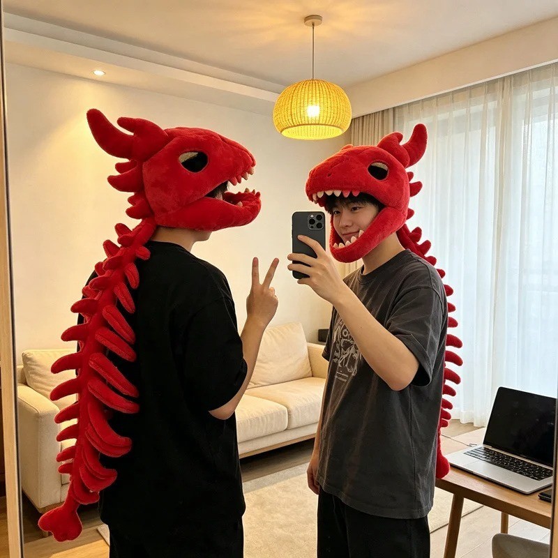 Dinosaur Skeleton Plush Hat •Brand New•