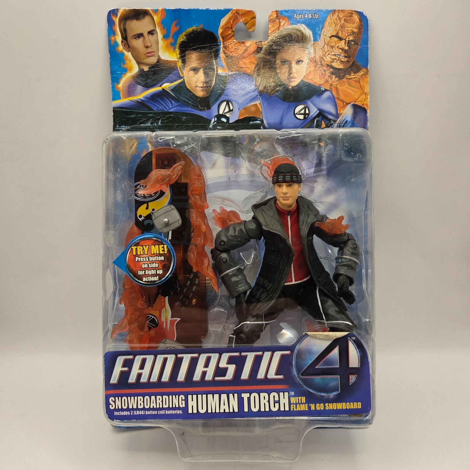 NEW Sealed 2005 Toy Biz Marvel Fantastic Four Snowboarding Human Torch 72221