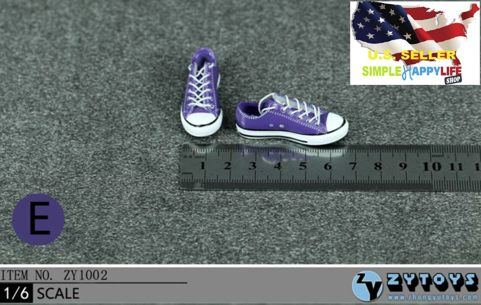 1/6 women shoes Purple Casual Chuck Sneakers for 12&Prime; figure phicen hot toys❶USA❶
